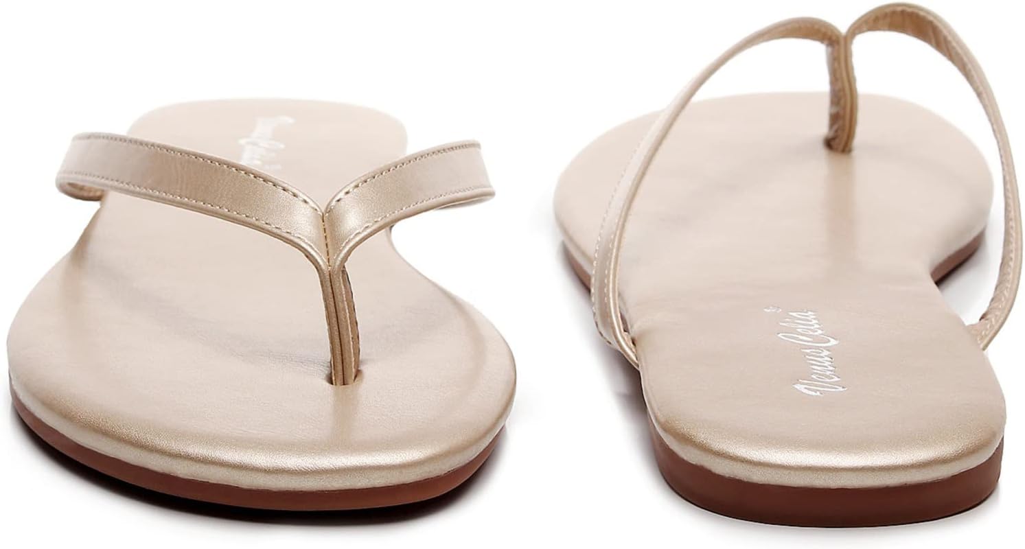 VenusCelia Women's Colorful Wide Flip Flop