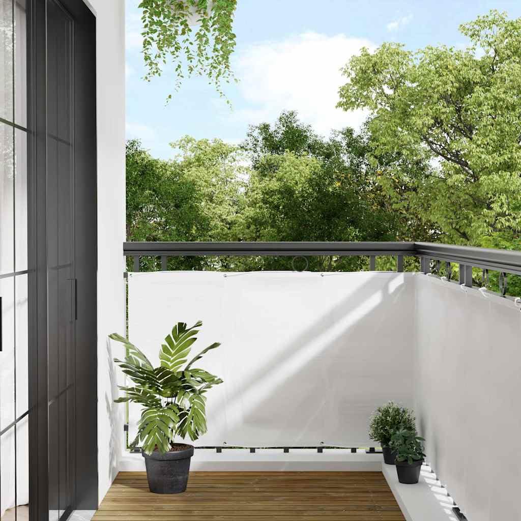 Balkon-Sichtschutz Anthrazit 75x300 cm - Windschutz aus Oxford-Gewebe mit PU-Beschichtung - Balkonumspannung mit Aluminiumösen und Seil für Balkongeländer und Terrasse