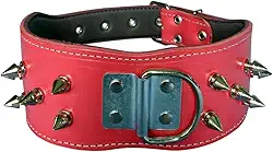 Coleira Spike Para Cachorro Couro Legítimo Espinho Pitbull(Rosa)