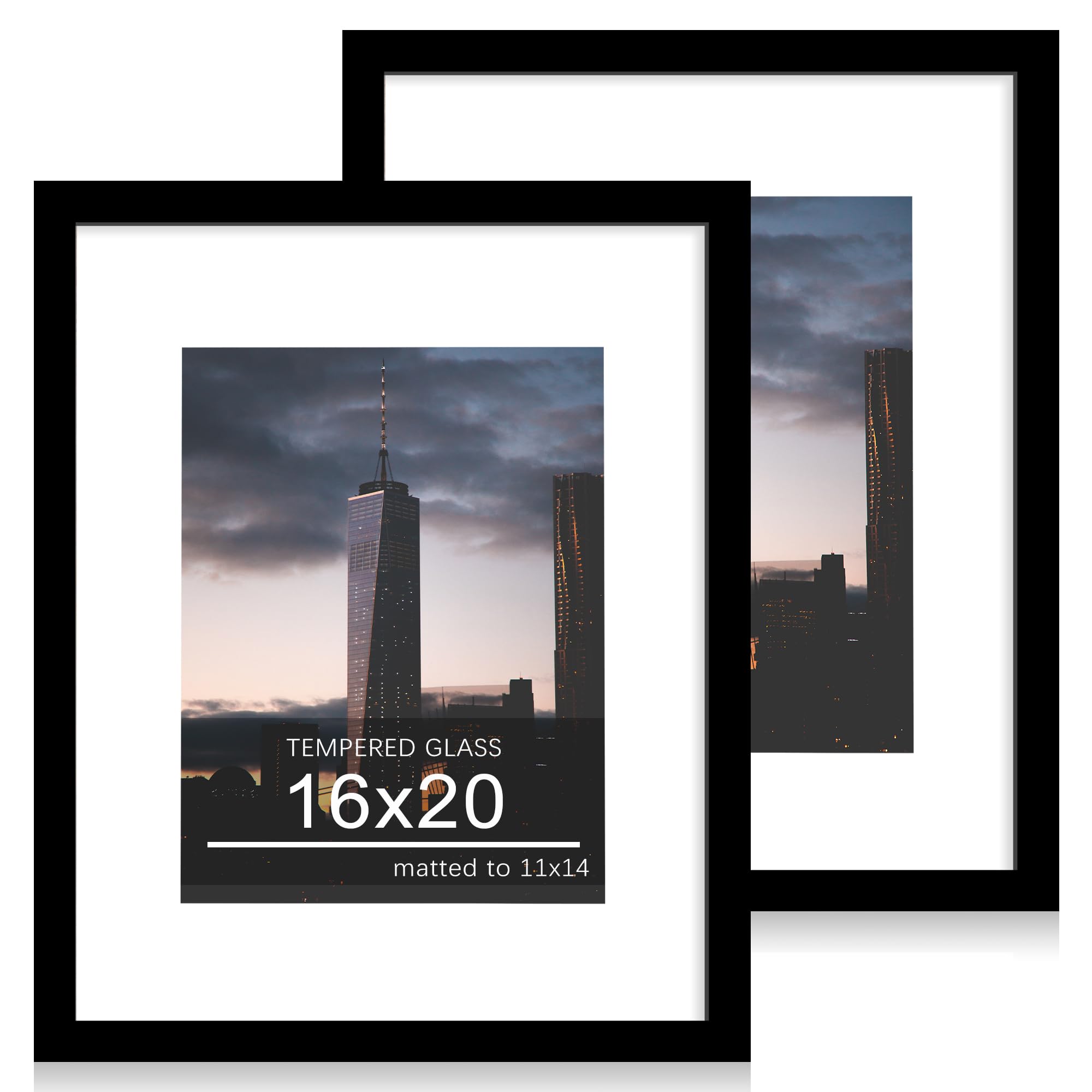 CCDCC 16x20 Wood Picture Frame Set of 2 Black
