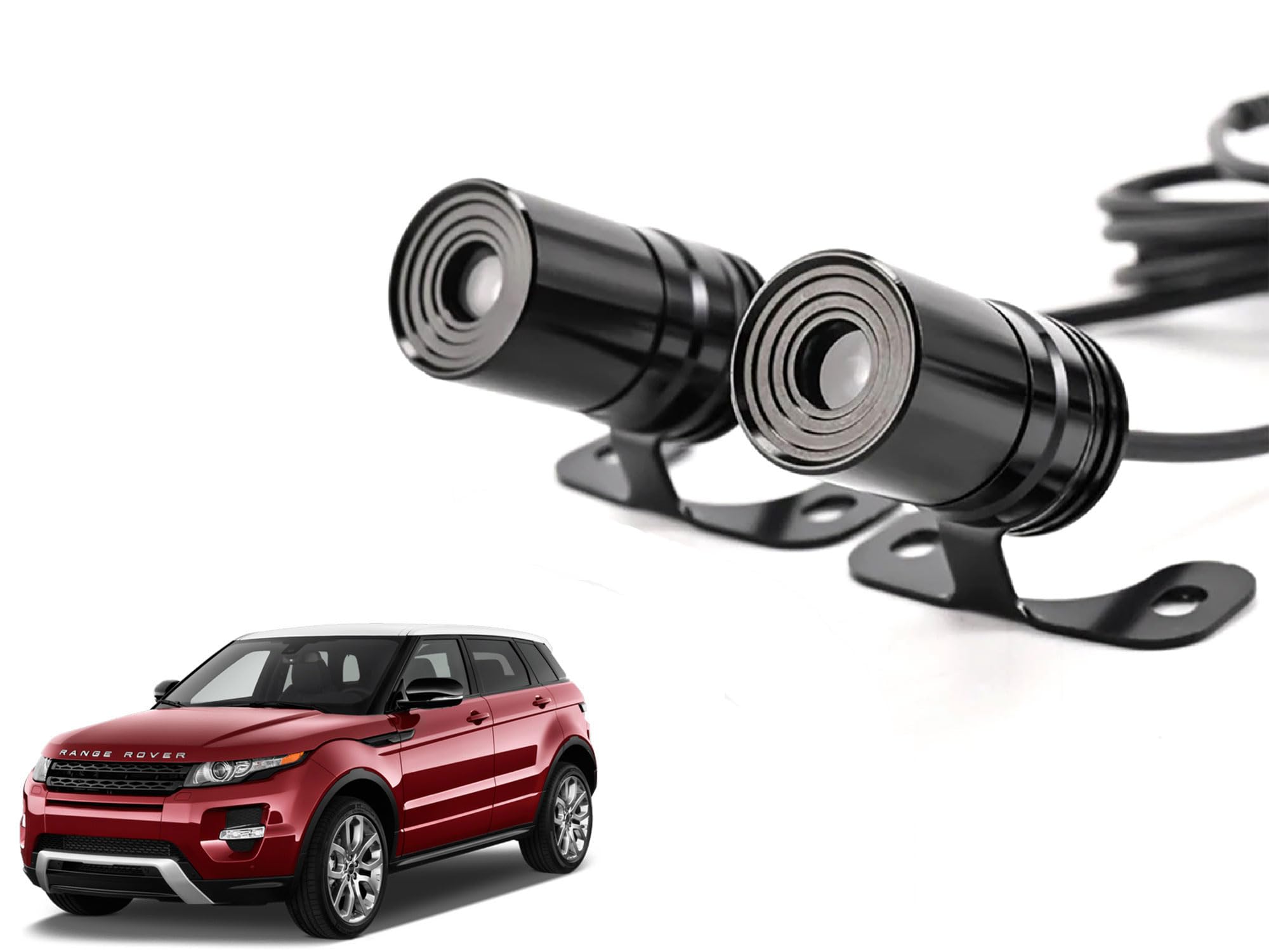 Auto Pearl Car Projector Lights for Angel Wing Logo, Shadow Light Kits, Multi Ground Effect compatible with Land Range Rover Evoque (Pack of 2)