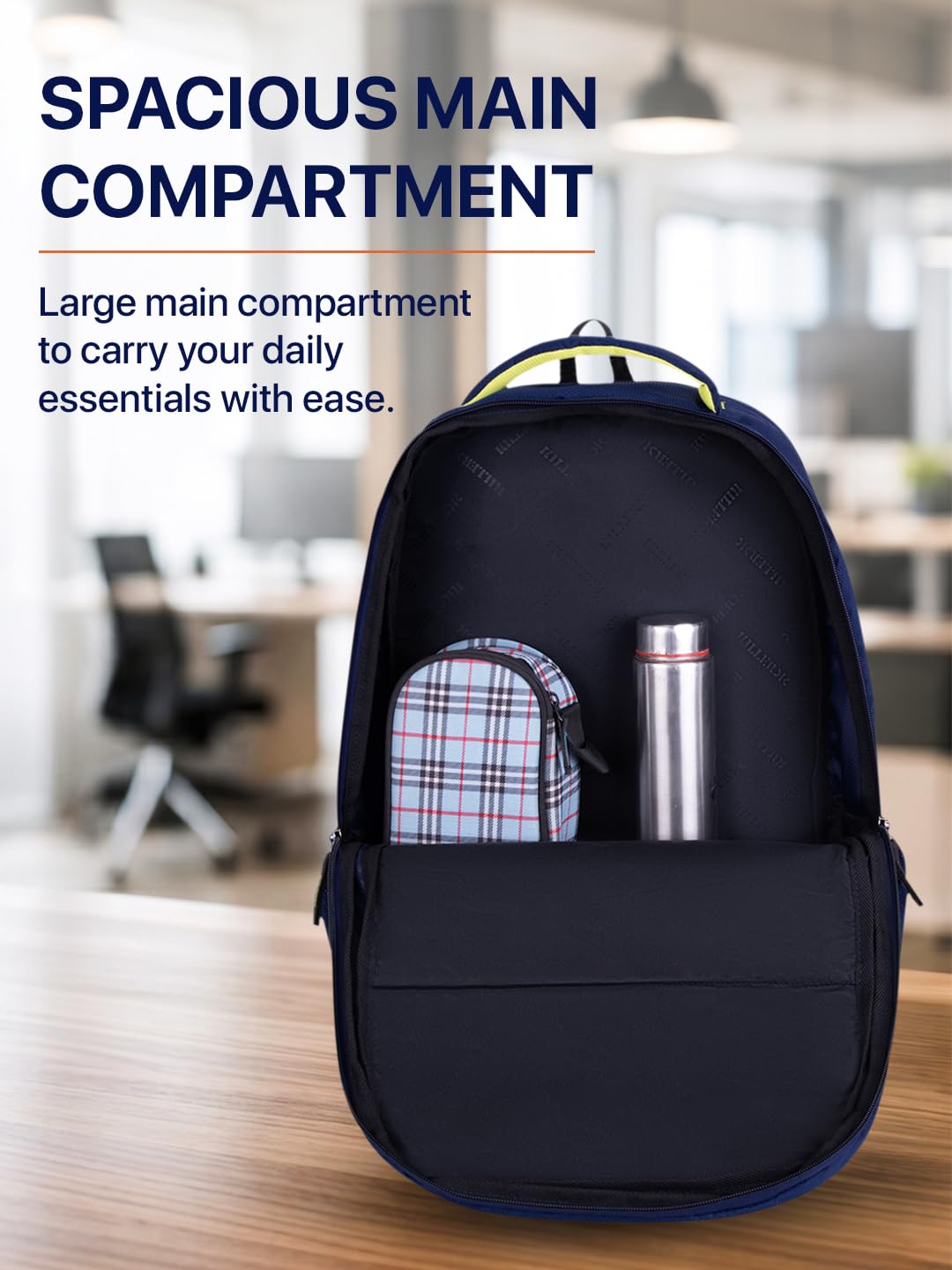 KILLER Louis 38L Laptop Backpack | Spacious Travel & Work Bag with Padded Laptop Compartment, Organizer - Navy Blue 2
