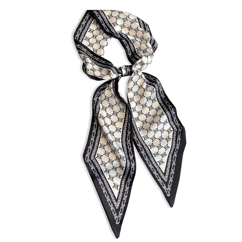 fashion satin scarf for hair - 59 * 5.9” beach head wraps neck scarves for women - lightweight handbag accessories