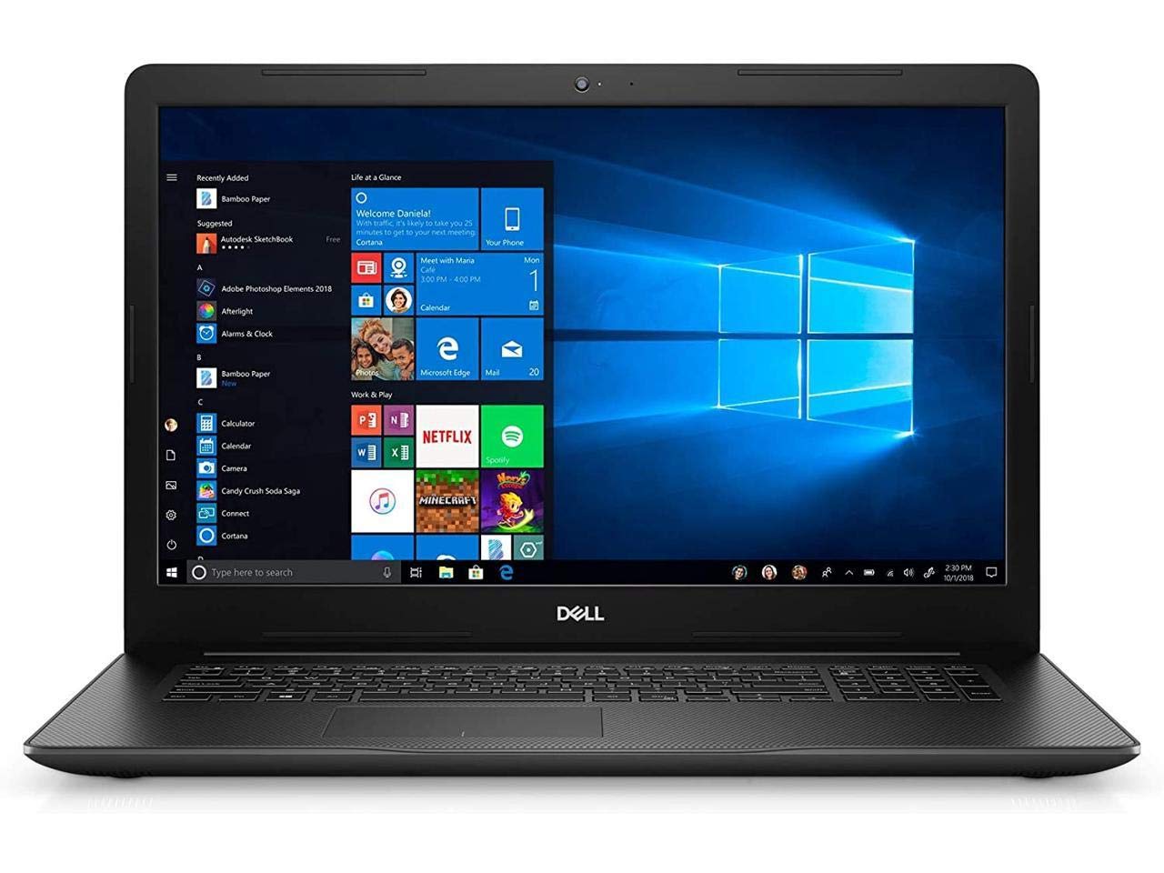 2021 Dell Inspiron 17 3000 Laptop, 17.3” FHD Anti-Glare Display, 10th Gen Intel Quad-Core i5-1035G1 , 8GB RAM, 1TB HDD, DVD RW, HDMI, Webcam, WiFi, Windows 10, Black + Zico Accessories