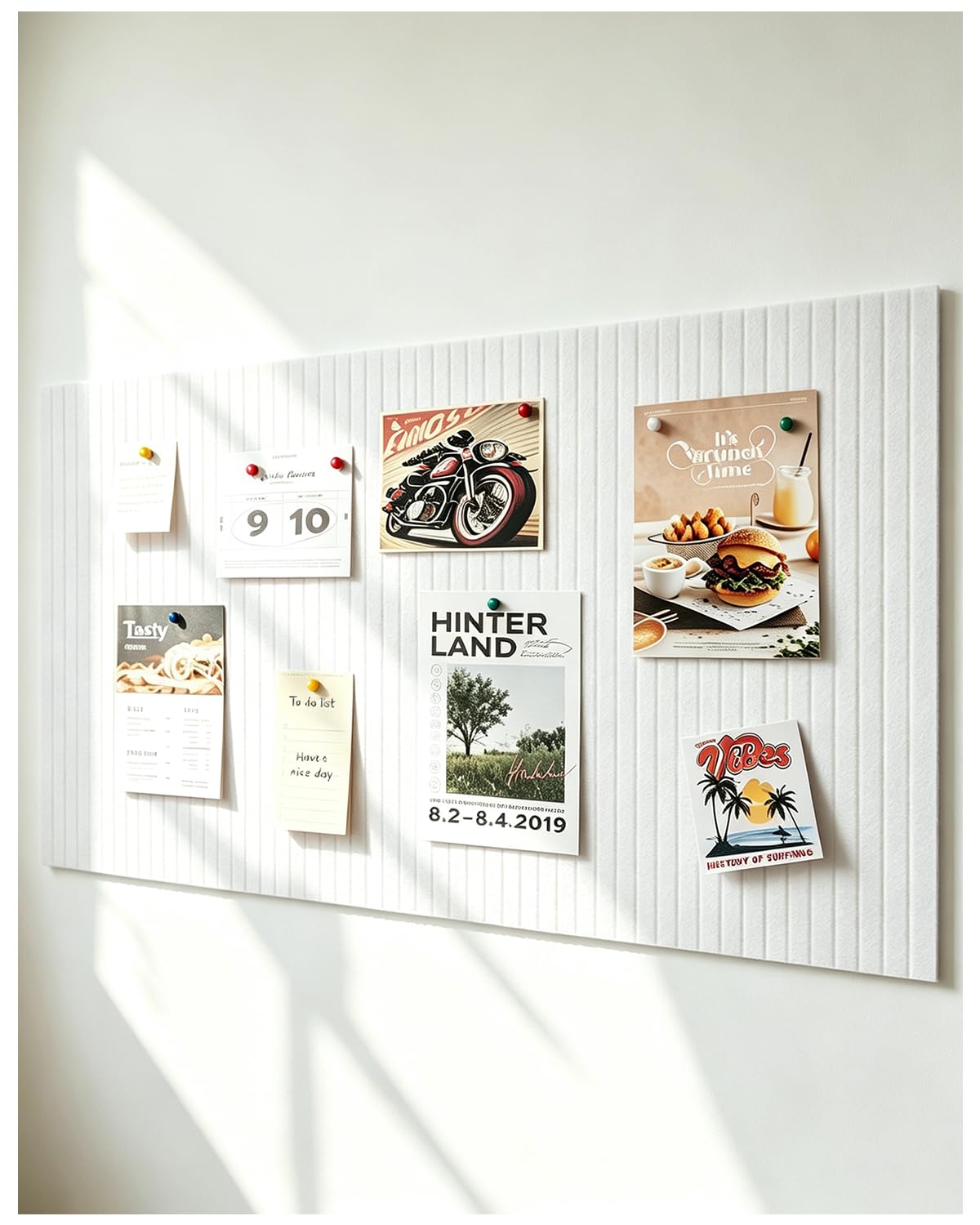 Custom Large Cork Board by Size & Color, Anti-Drilling Felt Material Bulletin Board, Largest 2.4m*1.2m Custom Size Picture Board for Office Living Room Bed Room Wall (White, 120x80 cm)