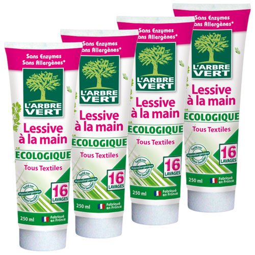 L'Arbre Vert - Tube Lessive à La Main - 250 ml - Lot de 4