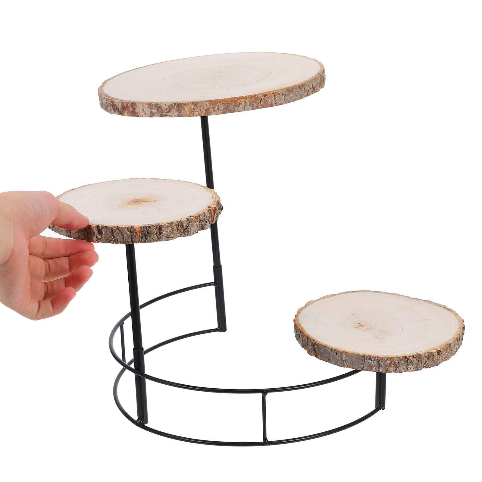 Soporte para Tartas y Cupcakes de Madera y Hierro Estilo Rústico Niveles en Fiestas y Eventos Obsequios
