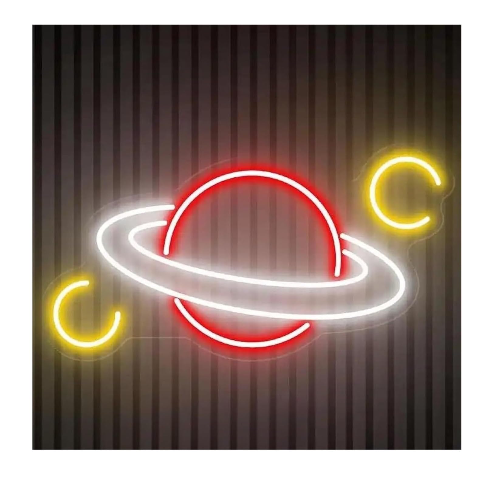 Zynther Neon lamp Soothing Atmosphere Lamp Planet for Saturn Neon Sign for Space Light for Kids Room(A)
