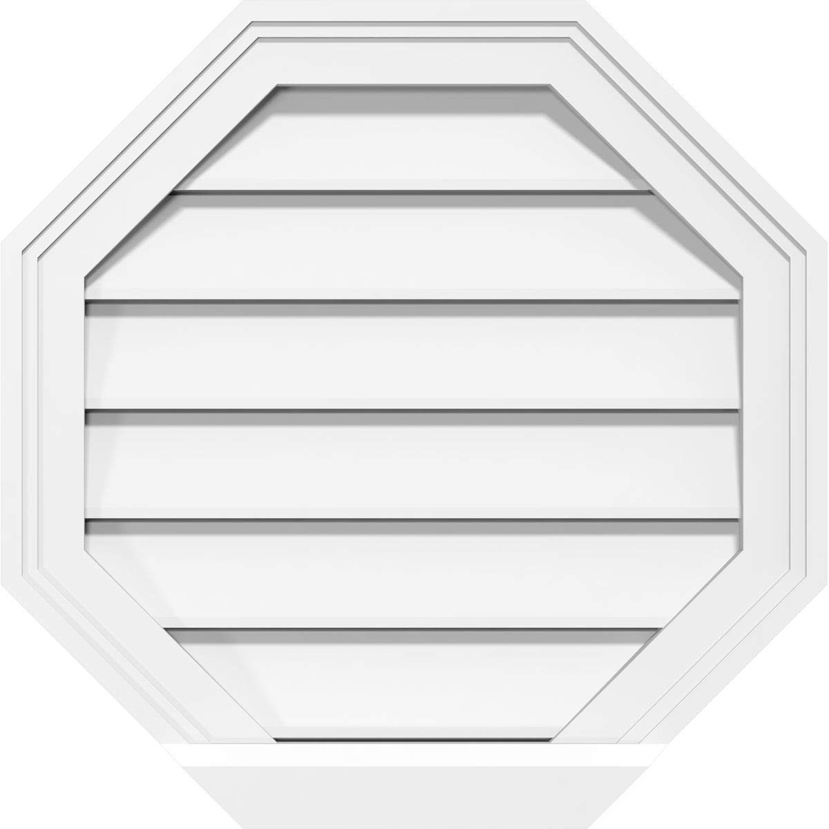 Photo 1 of *SEE NOTES* Ekena Millwork GVPOC36X3603SF Octagonal Surface Mount PVC Gable Vent, 36"W x 36"H, Factory Primed White 36"W x 36"H Functional