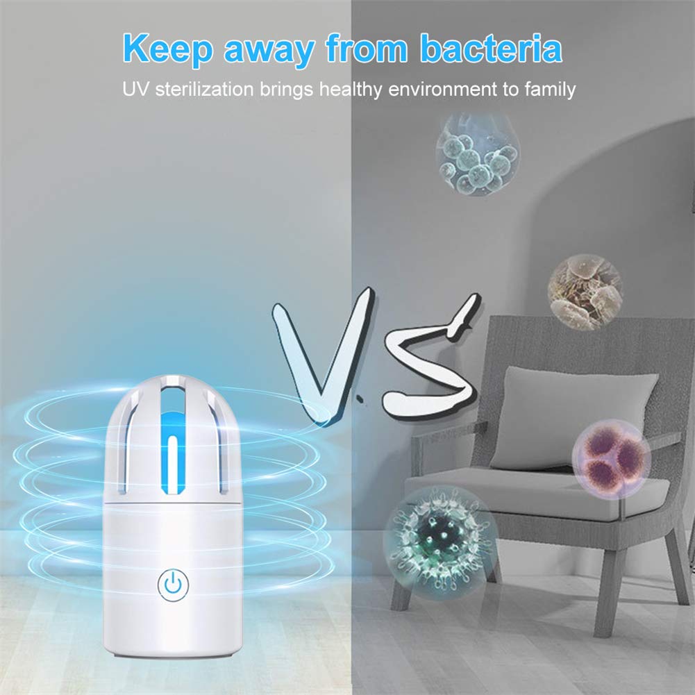 3W LED de la lámpara UV portátil, esterilizador ultravioleta del accesorio ligero, vehículo de la lámpara UVC para la cubierta exterior Viajes Hogar,Blanco