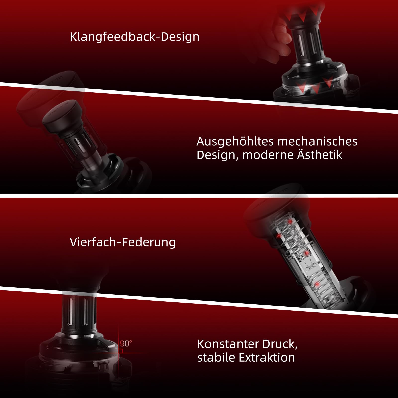 MHW-3BOMBER Yu Impact Kaffee Tamper 54 mm, Konstanter Druck Tamper mit Sound Feedback, Eingebaute 4 federbelasteten, 54mm Kaffee Tamper,Barista Zubehör Espresso Zubehör, Modell: T6147-OS