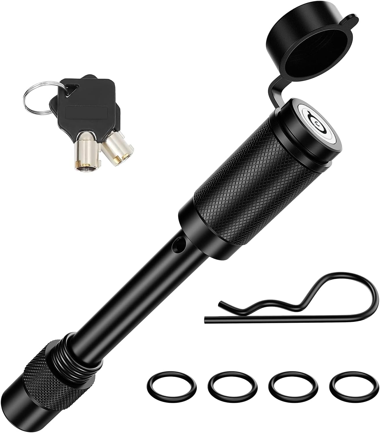 Nilight Trailer Hitch Lock Pin 5/8" Locking Receiver Hitch Pin Keyed Unique Weatherproof Anti-Theft Lockable Fits 2" 2-1/2" Receiver Extra Long 3-1/4" Span Tow Truck Boat Bike Truck, 2 Years Warranty