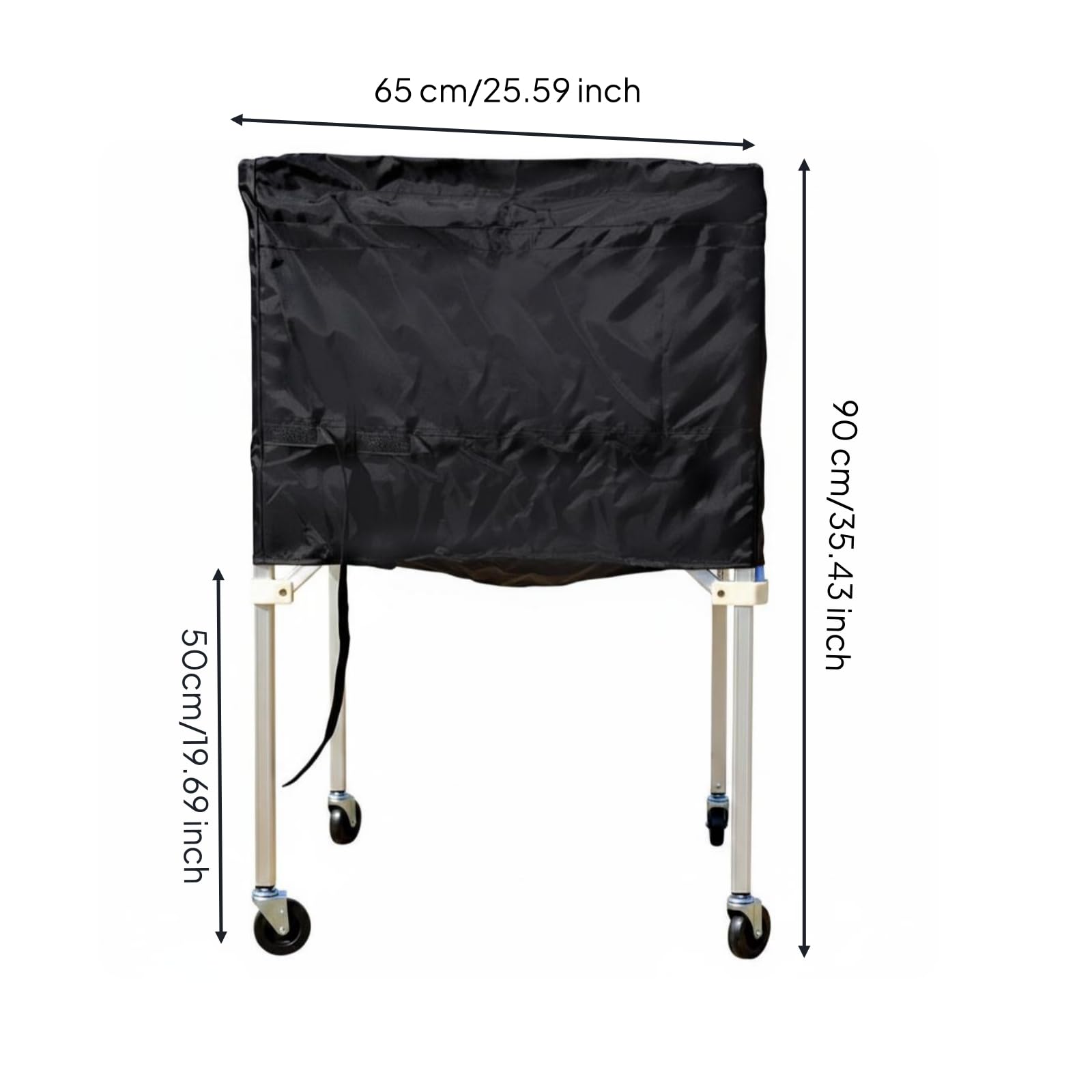 F Fityle Carrito de Balones Portátil Carrito Estante Organizador con Armazón de Aleación y Bolsa de Lona Plegable para Ahorro de Espacio Rodadura Suave, Negro