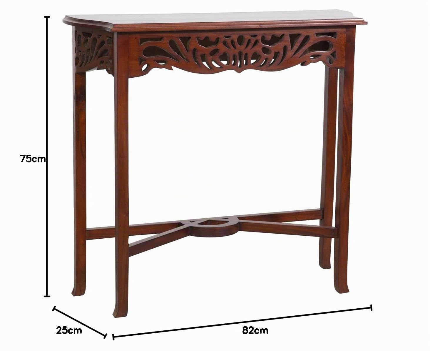 Biscottini Consolle Ingresso Legno 82x25x75 cm Made in Italy | Mobile Ingresso corridoio | Consolle Legno di Mogano | Consolle Ingresso Shabby Chic