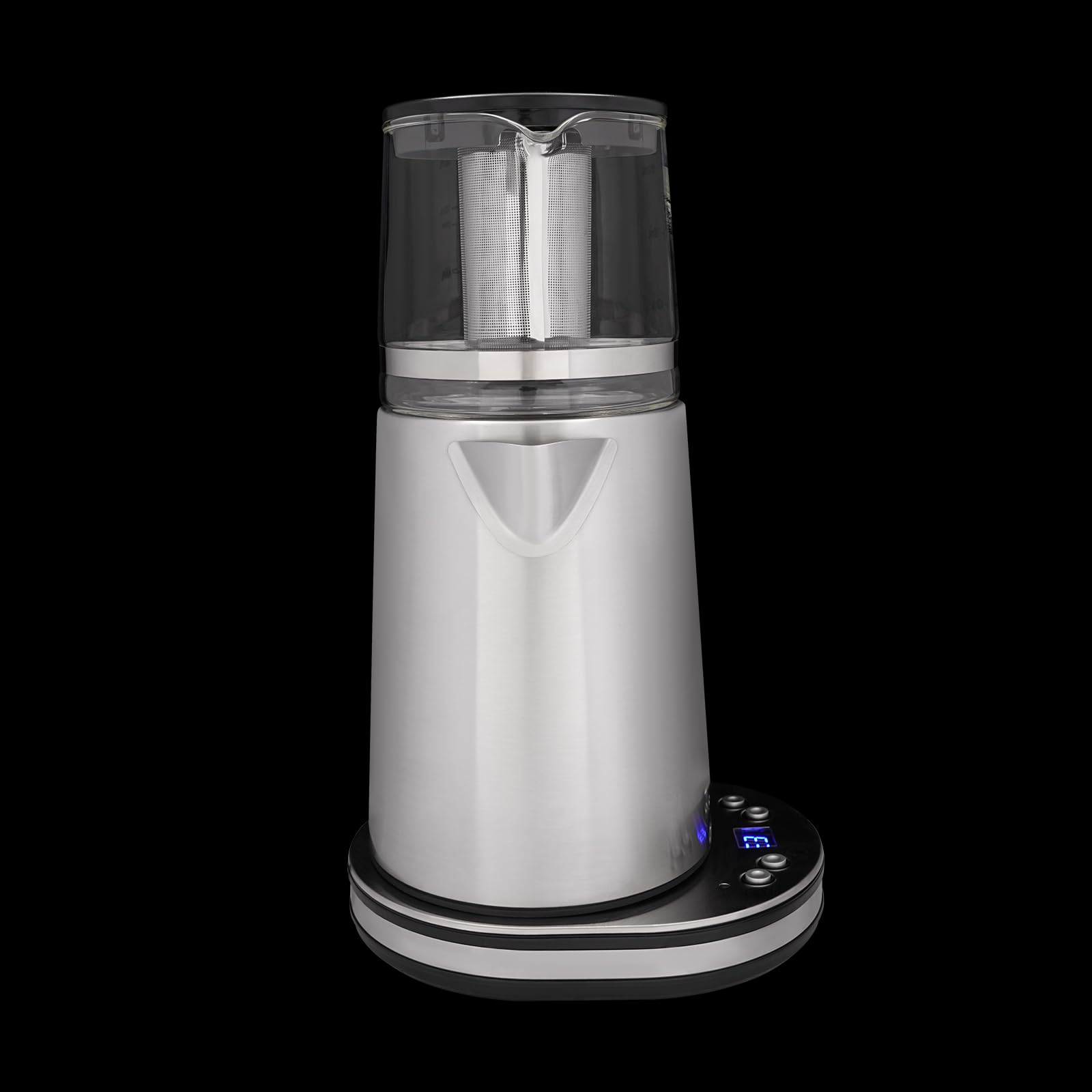 Bollitore elettrico in acciaio inox a LED con regolazione della temperatura/funzione di mantenimento al caldo, 2,5 + 1 l, doppio bollitore con beccuccio a forma di V, 1500 W SCT-4003