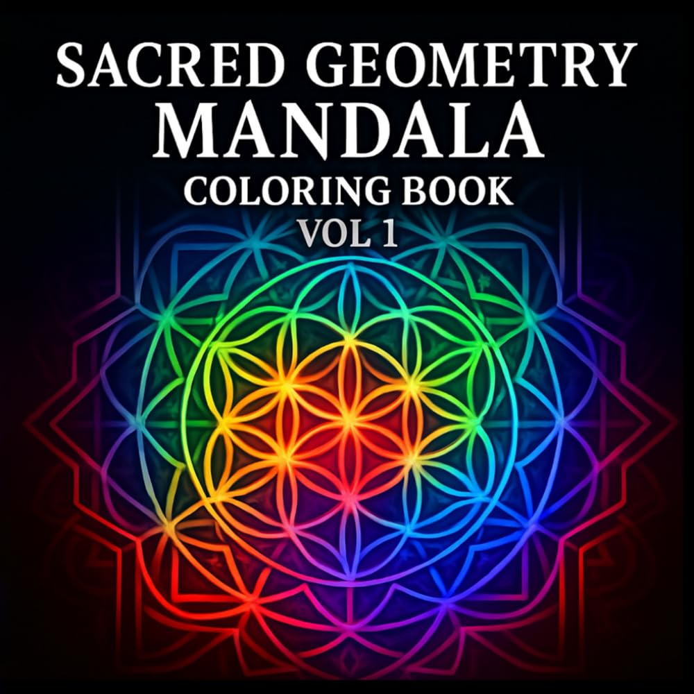 Sacred Geometry Mandala Coloring Book Vol. 1: 36 Intricate Patterns for Adult Coloring, Stress Relief & Mindful Relaxation