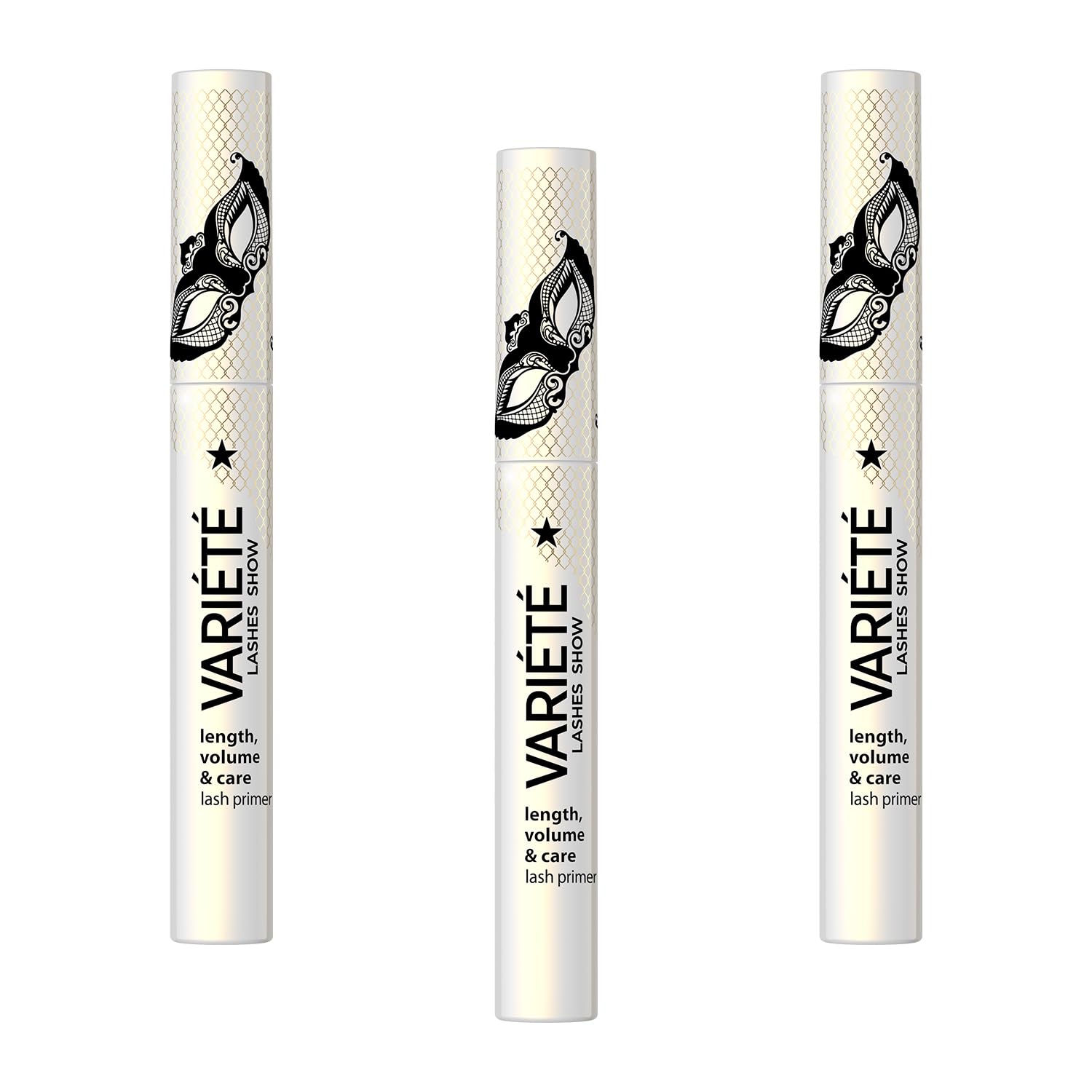 Eveline Cosmetics Variรฉtรฉ Eyelash Primer, 10 ml, Hyaluronic Acid, D-Panthenol, Soy Proteins & Argan Oil, Strengthening