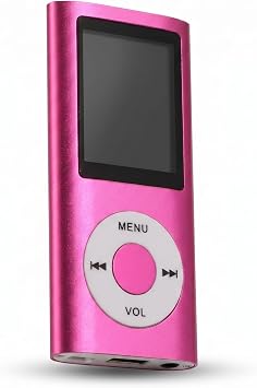 Homoyoyo MP3 Player Portable Music Player for Kids Students Supports up to 64GB Card - Card NOT Included 1.8" Screen Video Photo Viewer Voice Recorder Pink