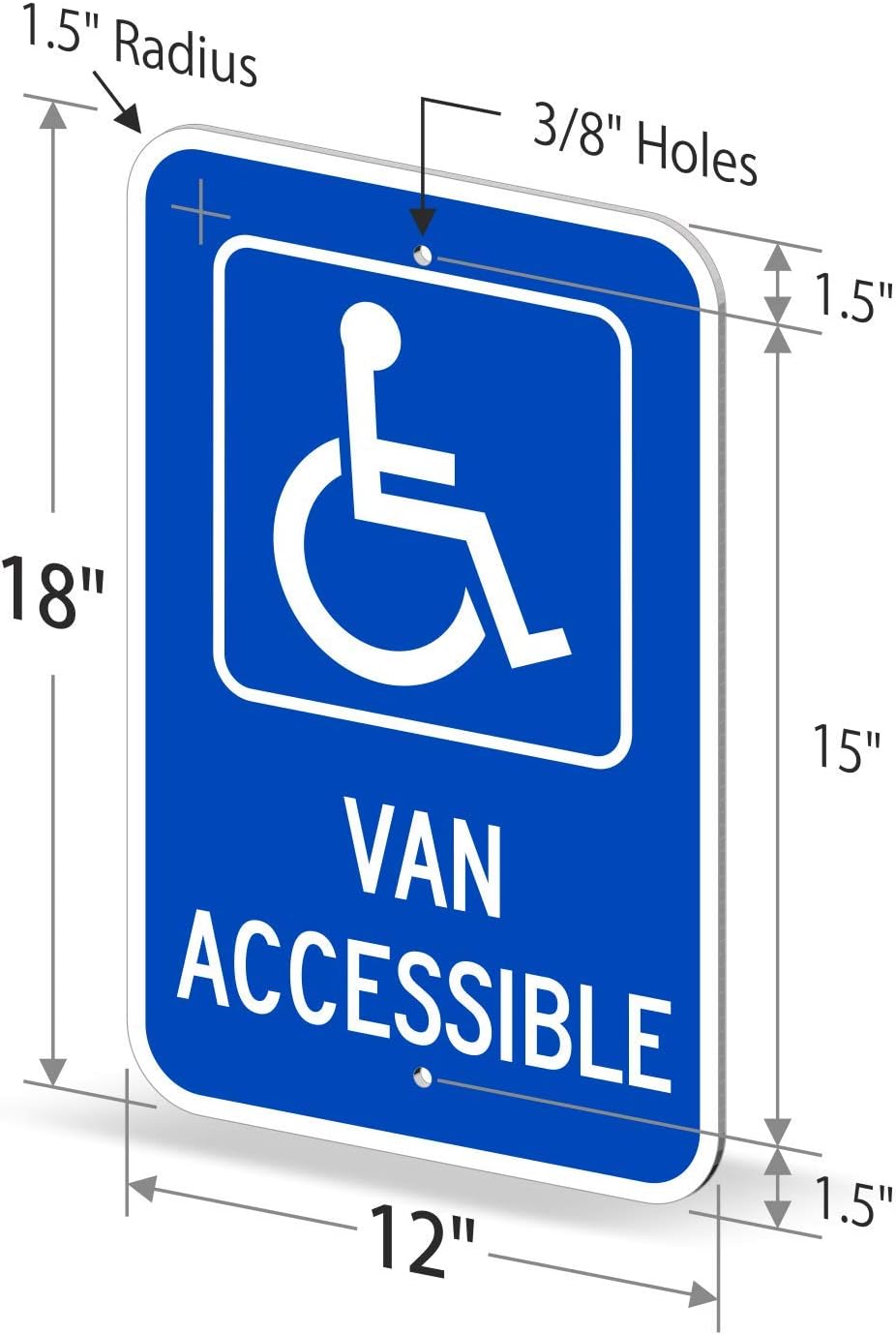 SmartSign - K-1533-EG-12x18-D2 "Van Accessible" Sign | 12" x 18" 3M Engineer Grade Reflective Aluminum