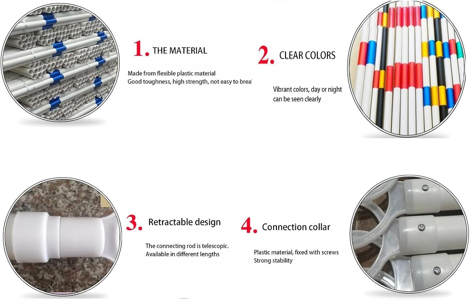 Adjustable Portable Traffic Cone Bar - 3ft to 6ft, Reusable & Retractable for Parking Lots & Warehouses, 6PCS Yellow Safety Cone Bar (1.25m-2m)