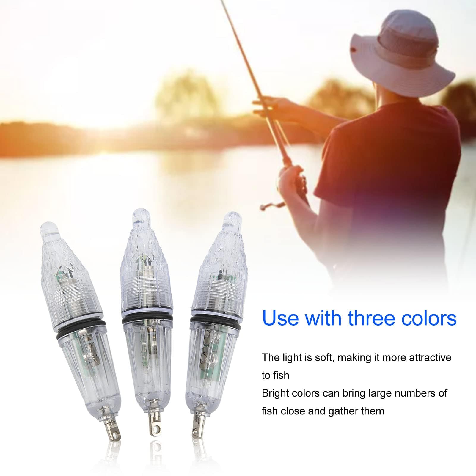 Luce da Pesca, 3 Pezzi Luce LED per Pesca Subacquea illuminata Cambia Colore Luce da Pesca a Goccia Profonda attrattiva per Pesca Notturna