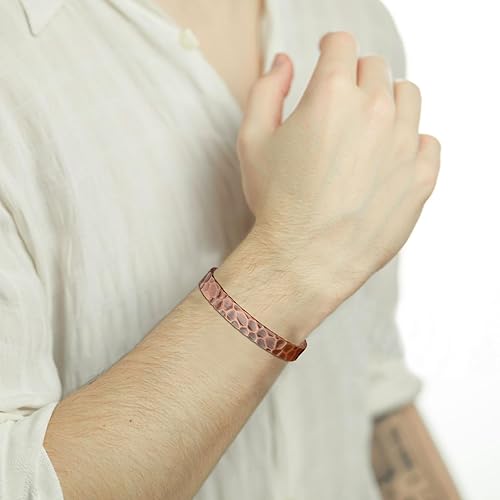 Miniatura 5 de MagEnergy Pulsera de cobre para hombres y mujeres, 99.9% de cobre macizo, pulseras magnéticas ajustables con caja de regalo