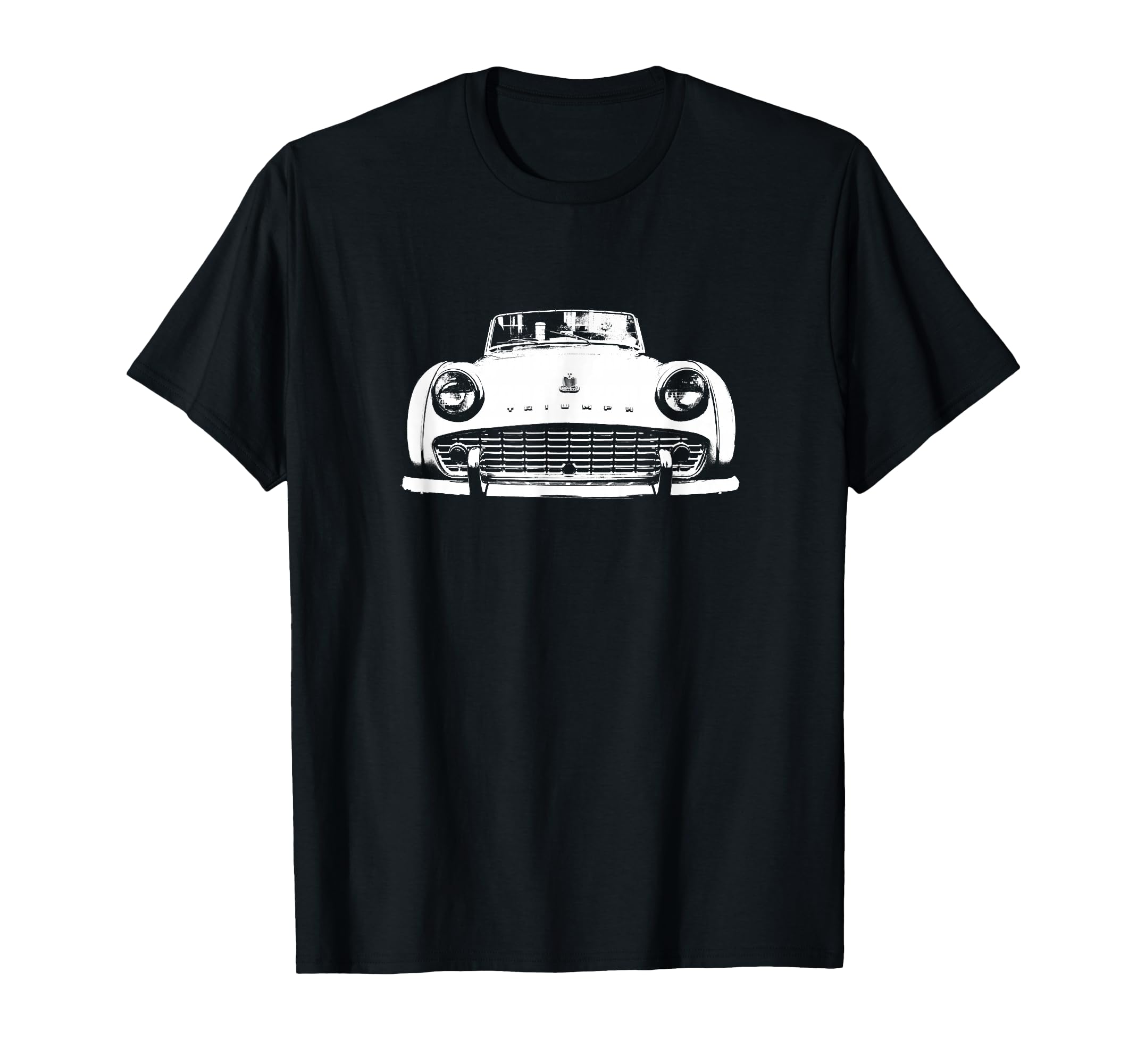 Triumph TR3 Vintage British Classic Car Graphic T-Shirt - Unisex-Adults, Black, Small, Short Sleeve, Classic Fit