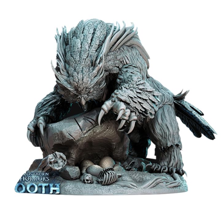 TYL owlbears Gray 32mm Unpainted Miniature Fantasy Miniatures for War Gaming, RPG - Scale Figures, Detailed Tabletop Boardgame Accessories, Realistic 3D Miniature (B) (32mm)
