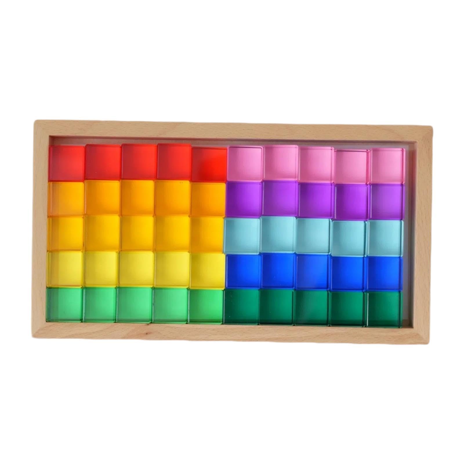 Oshhni Bloques de Construcción Cubos Acrílicos Juego Sensorial Infantil Aprendizaje Lógico Apto para Niños Niñas Centro Educativo Hogar