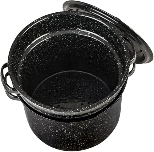 Miniatura 4 de Granite Ware Olla multiusos de acero esmaltado de 3 piezas - Olla de 75 cuartos de galón olla para pasta y manteca - Resistente y fácil de limpiar