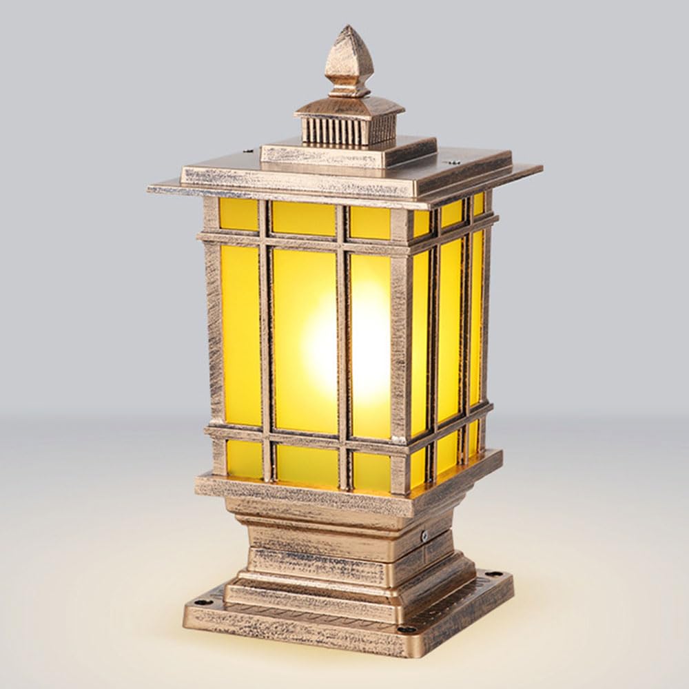 ITOSUI Waterproof Fence Light Fixture Outdoor Simple Garden Column Lamp Wet Location Rated Easy to Install Deck Post Light for Villa Garden Terrace Porch E27 Base Retro Style Courtyard Pillar Lamp