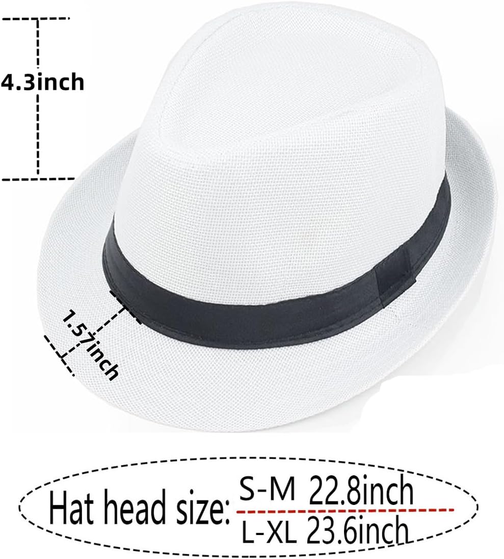 Giroir 1920s Party Accessories Fedora Hats for Men Women Short Brim Unisex
