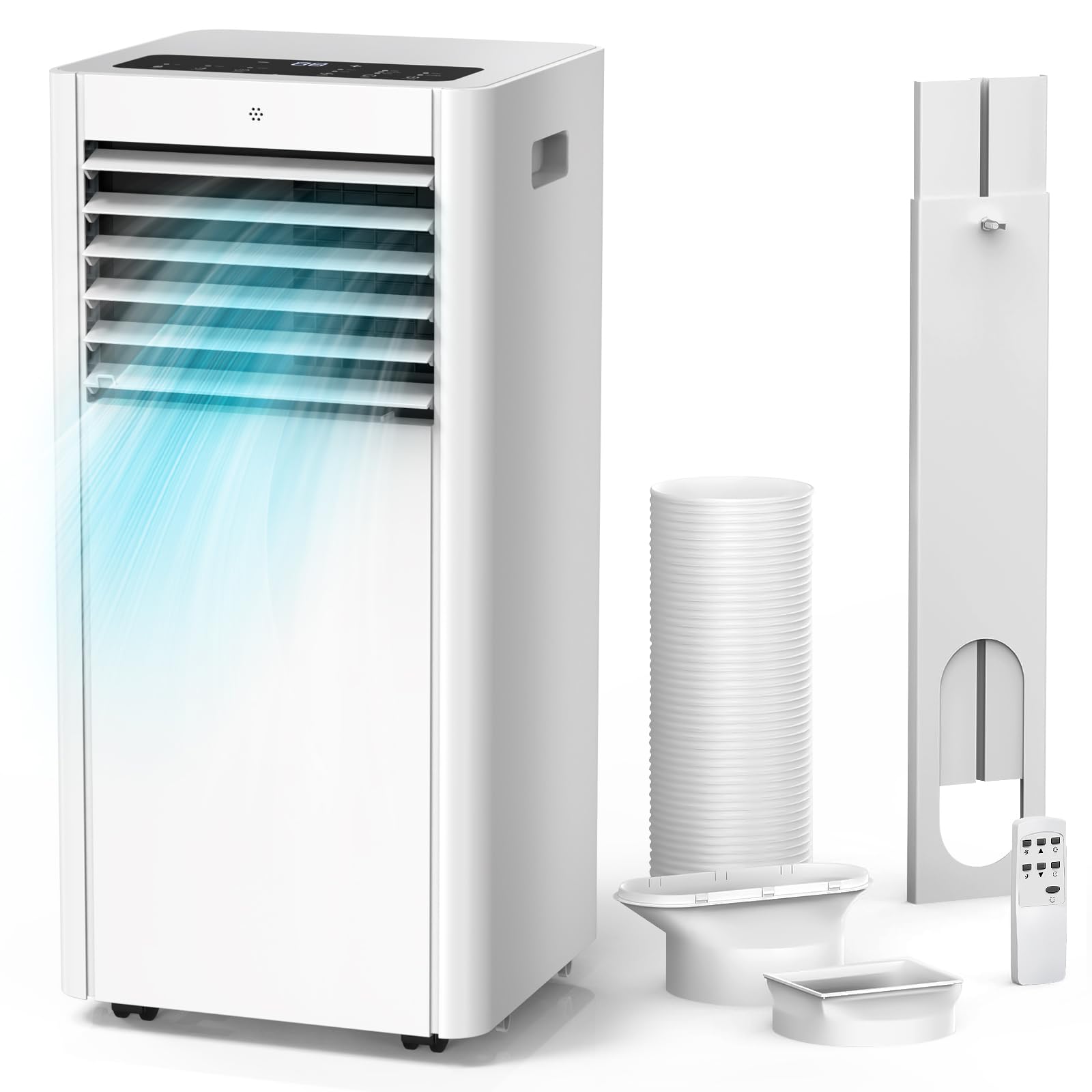 Klimaanlage Mobil 7000BTU, Klimageräte 4-in-1, Kühlung, Entfeuchtung und 2-Stufiger Belüftung mit Schlafmodus | Energieeffizient | Timer | Leiser Betrieb Klimaanlage Mobile