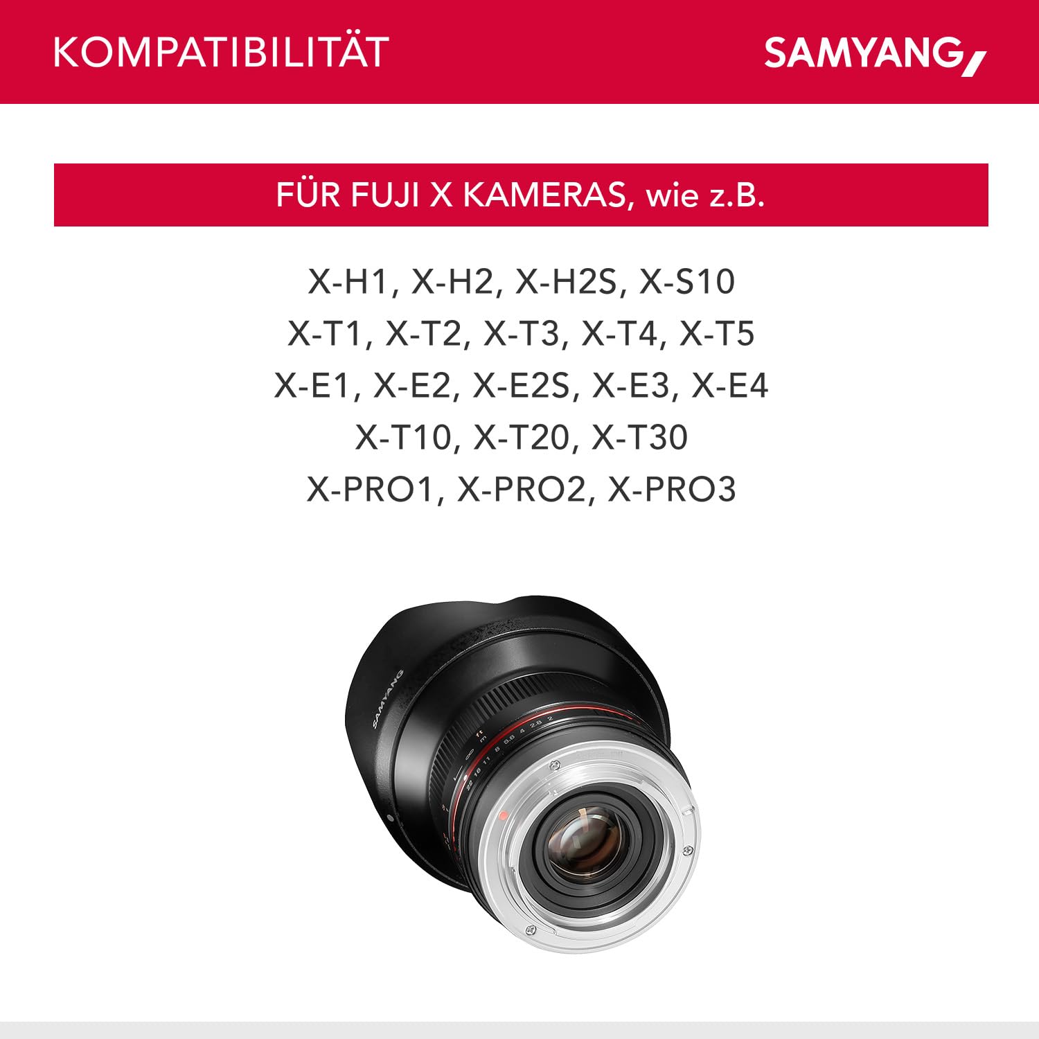 Samyang 12mm F2.0 APS-C Fuji X schwarz - Weitwinkel Festbrennweite Objektiv für Fuji X, manueller Fokus, für Kamera X-T4, X-T30, X-T30 II, X-T200, X-Pro3, X-A7, X-A5, X-T100, X-T3, X-E3