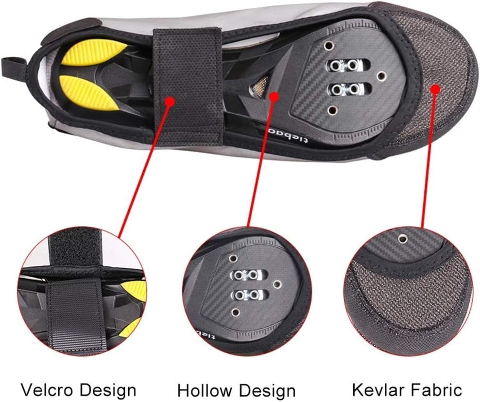 Protector Reflectante Impermeable para Zapatillas de Bicicleta, Cubre Zapatos de Lana Cortavientos para MTB, Negro, Grande miniatura 3