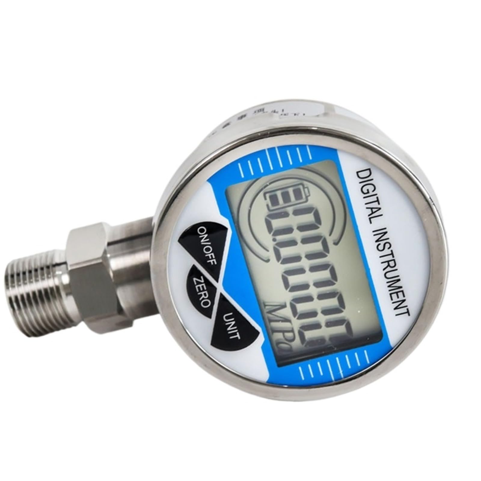 Manómetro digital, Precisión Digital pantalla de alta precisión presión positiva y negativa manómetro vacío 60mpa M20 * 1,5 NPT1/2(60mm,0-1.6Mpa)