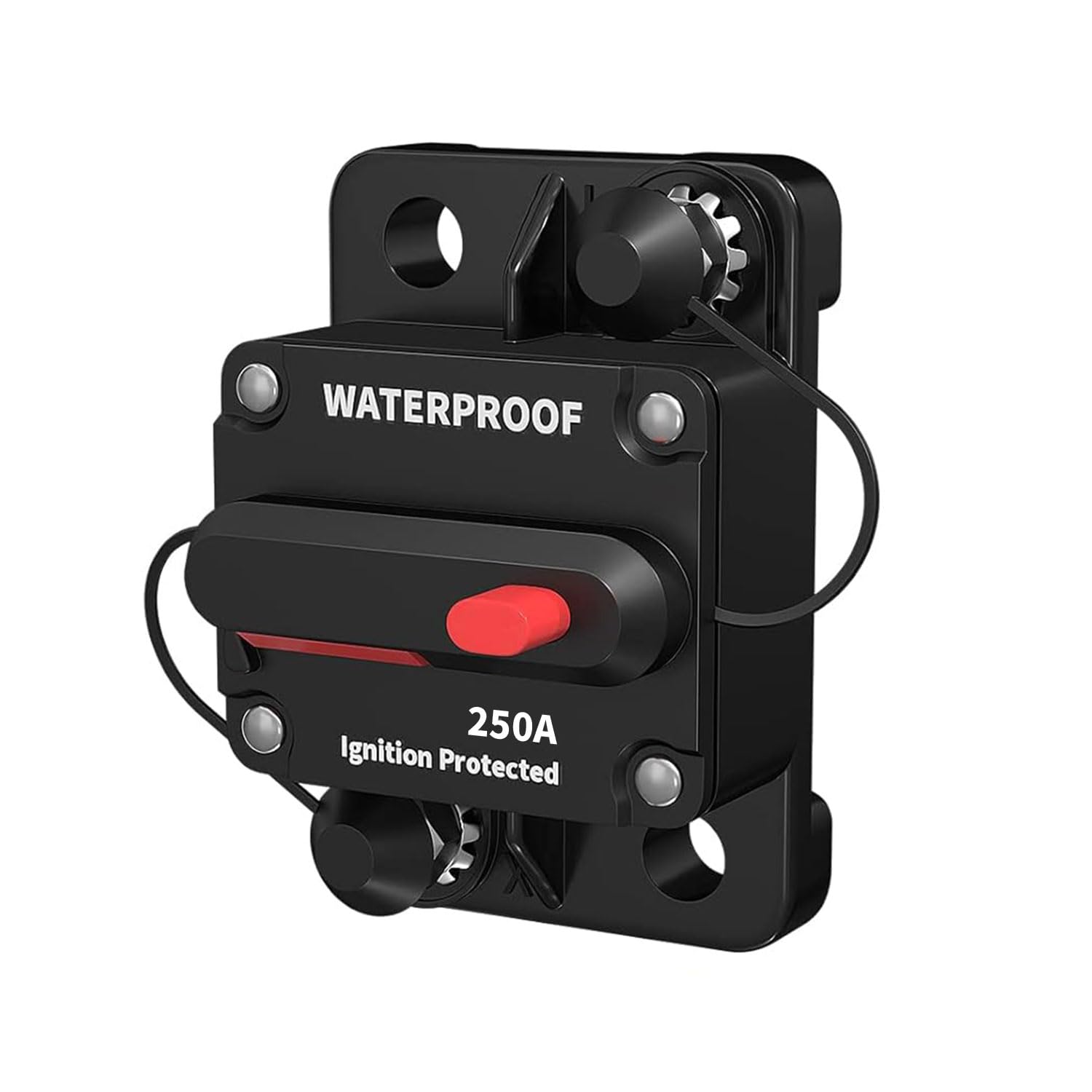 Wattcycle250A Circuit Breaker, 12/24V Breaker for LiFePO4 Battery, Easy to Install and Operate for Automotive, Marine and Solar Applications