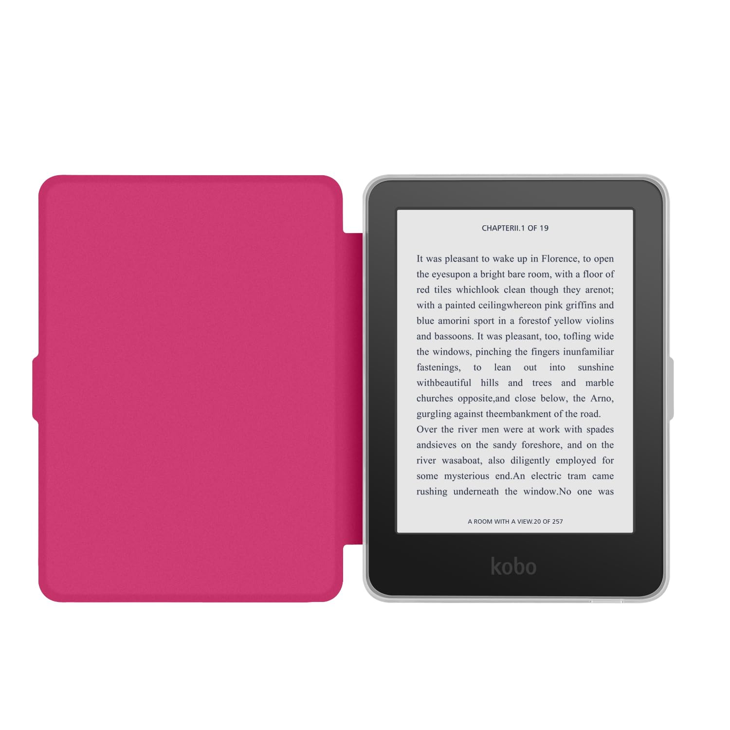 YoungMe Coque rotative à 360 degrés pour Kobo Clara BW 2024 de 6" sorti, design magnétique amovible housse de protection réglable avec dos transparent et veille/réveil automatique