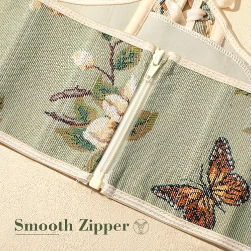 Renaissance Corset Belt for Women Wide Waist Belt Lace-up Floral Corset Underbust Corset3