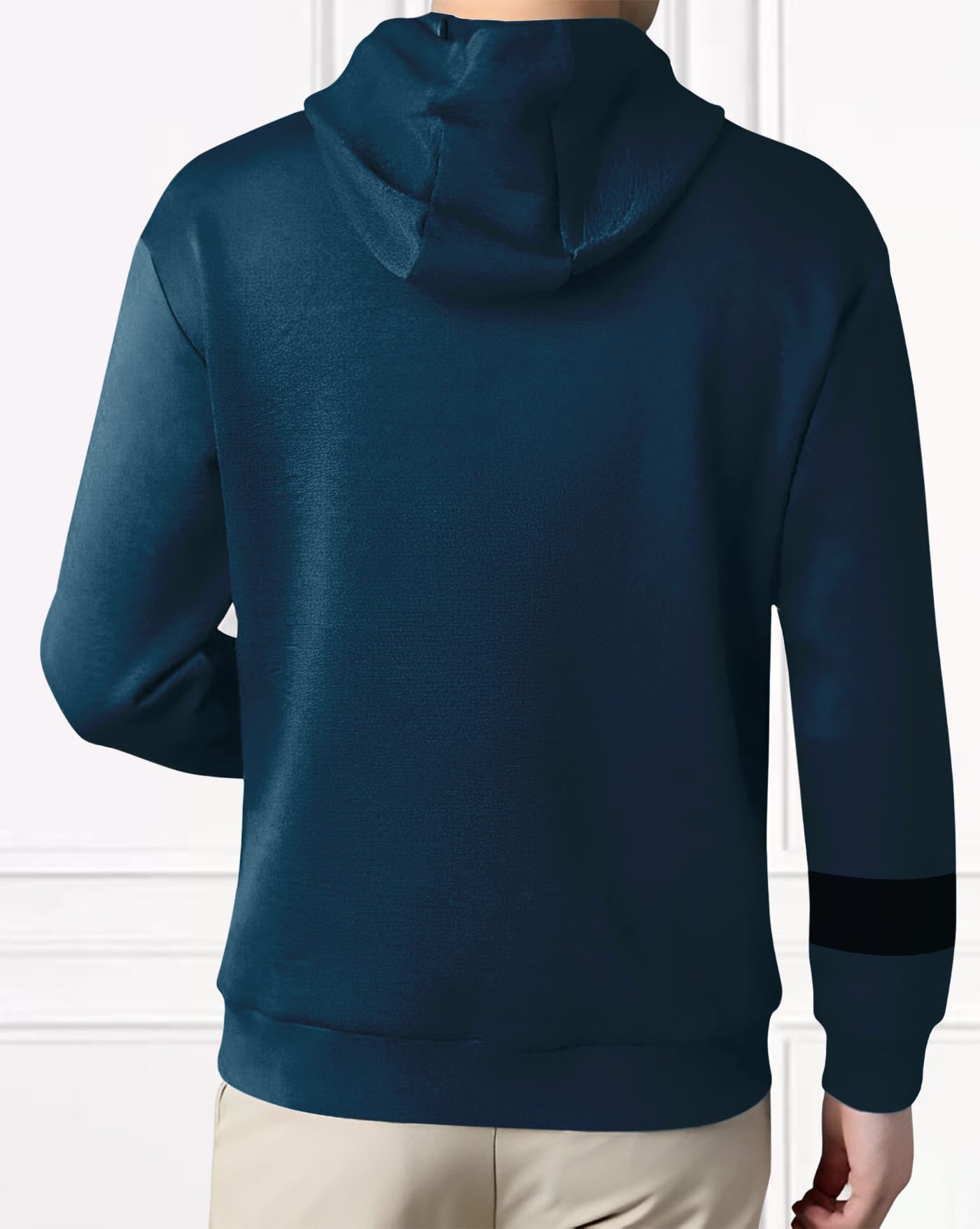 AUSK Men Cotton Blend Regular Hoodies T-Shirt, Teal, XL - Image 4 thumbnail
