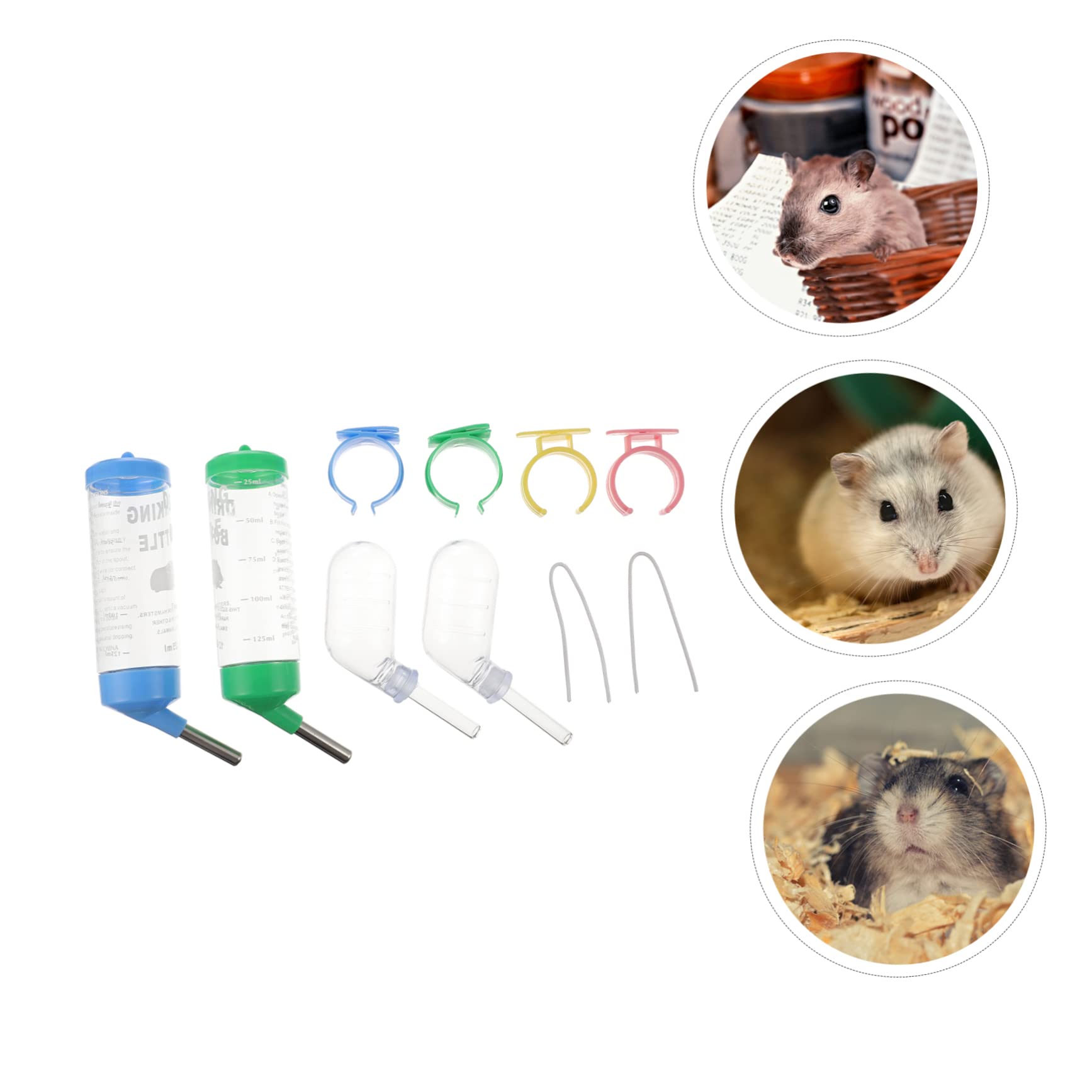 Kisangel 12stücke Kleintier-wasserflasche Hamster Meerschweinchen Chinchilla Auslaufsicherem Kugelkopf Transparentes Design Zur Wasserstandskontrolle Für Tägliche Nutzung