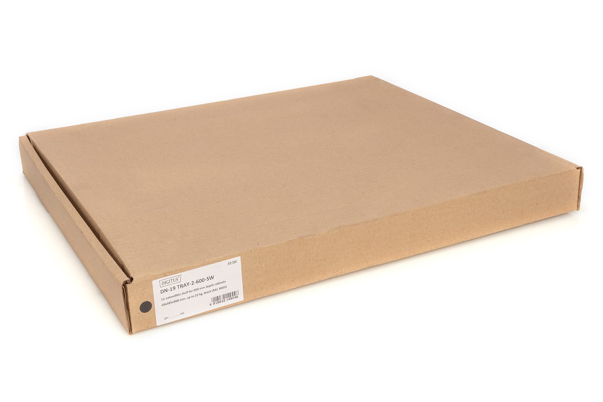 DIGITUS Etagère 1U extractible 345 mm Noir pour Armoire réseau
