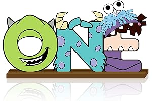 Monsters Inc ONE Letter Sign Wooden Table Centerpiece