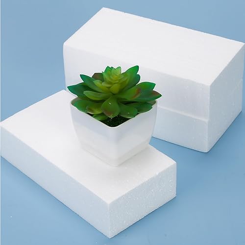 Miniatura 7 de Pllieay Paquete de 8 bloques de espuma para manualidades de 8 x 4 x 2 pulgadas, tablero de espuma blanca para manualidades, bloques cuadrados de