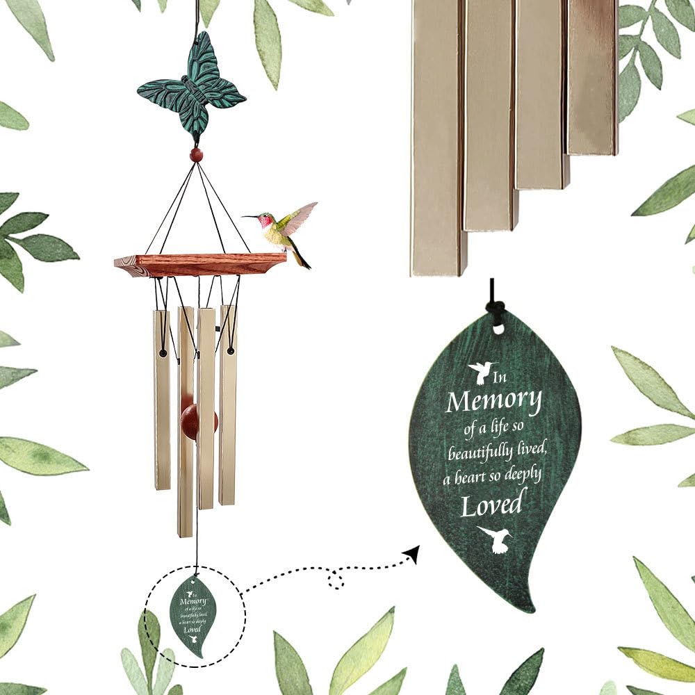 ASTARIN Memorial Custom Wind Chimes for Loss of Loved One, Wind Chimes for Patio Yard Decor, 24'' (Condolences-3)