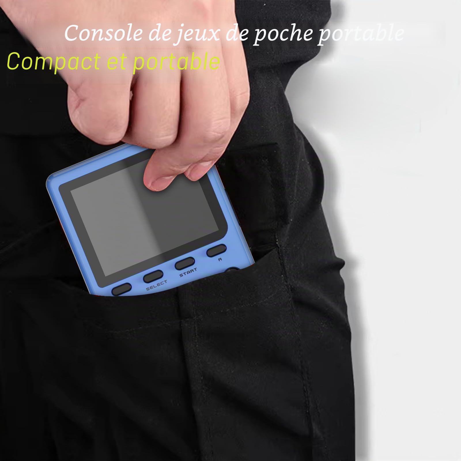Console de Jeu Vidéo Portable Rétro, 40 Jeux Rétro sous Licence Authentique Pico Préinstallés, Compatible avec Cartouche PIKO/GBA – Bleu