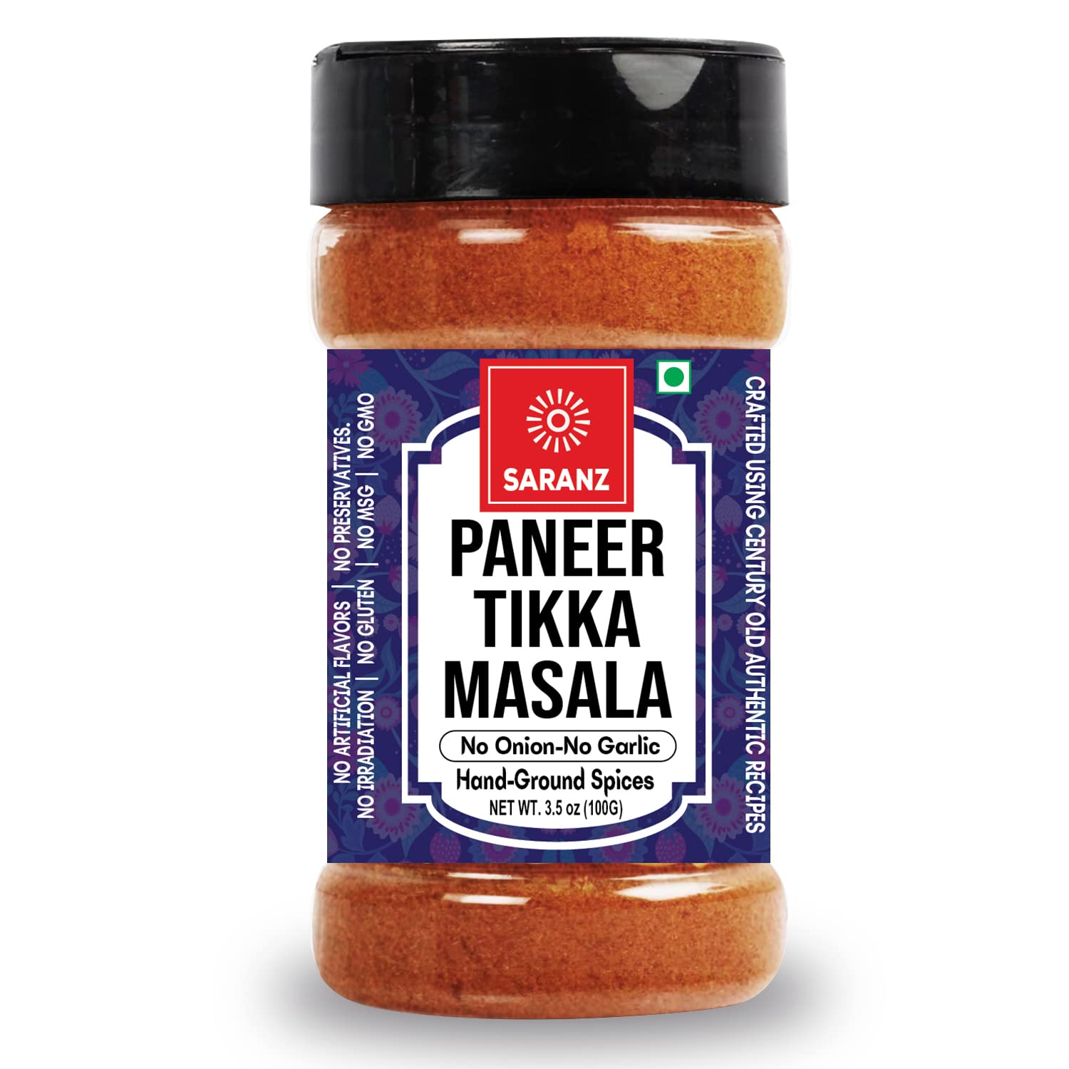 SARANZ Paneer Tikka Jain Blended Masala Perfect for Cooking, Ready to Use, No added colours, Spice Powders and Masalas, Premium Artisanal Spices with Rich & Strong Flavour-100 Grams Sprinkler Jar (B09WRN2N99) Amazon Price History, Amazon Price Tracker