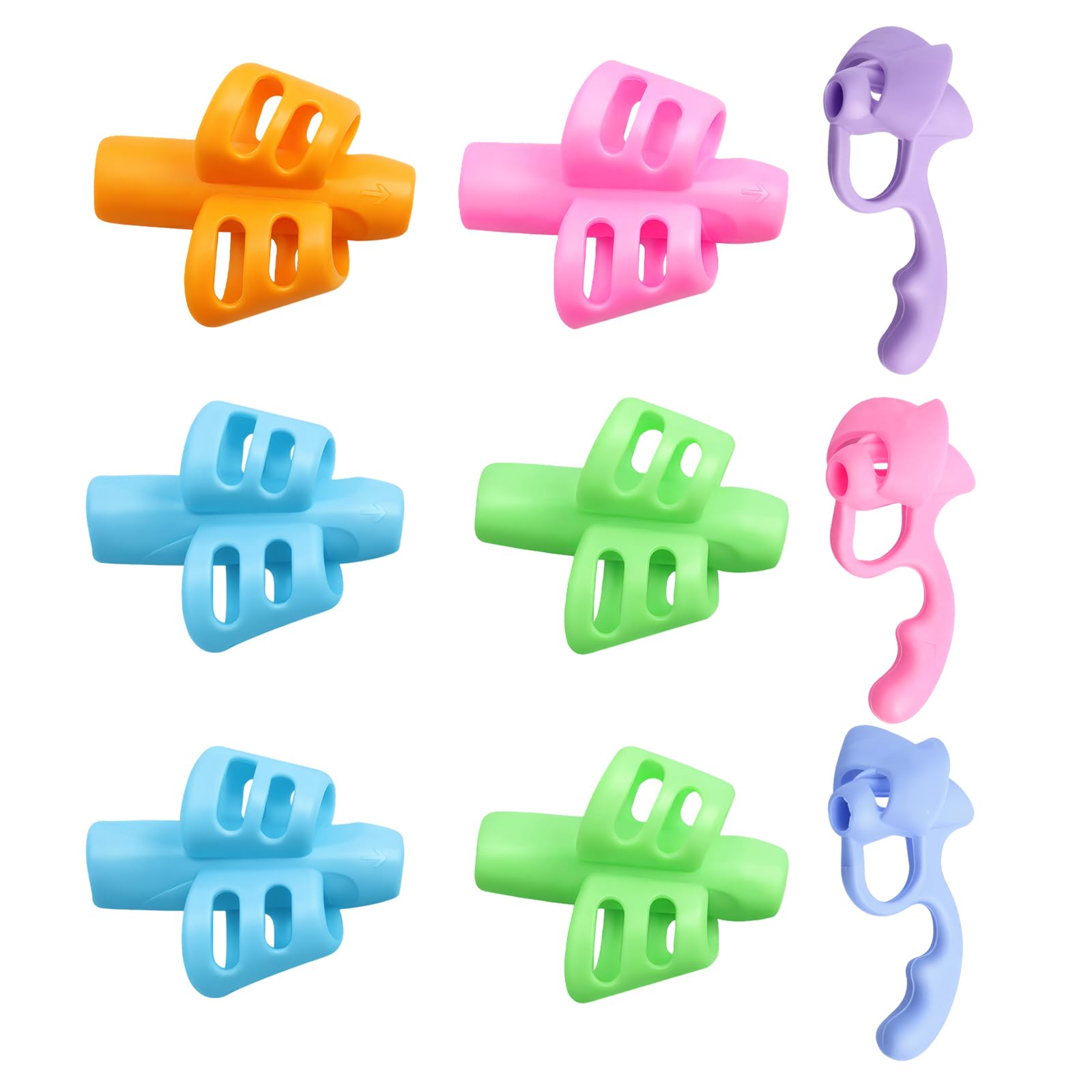 9 Piezas Adaptador Lapiz para Niños, Agarres para Lápices, Soporte Corrector de Escritura, Empuñaduras Ergonómicas, Herramientas de Ayuda para Escribir, para Diestros y Zurdos
