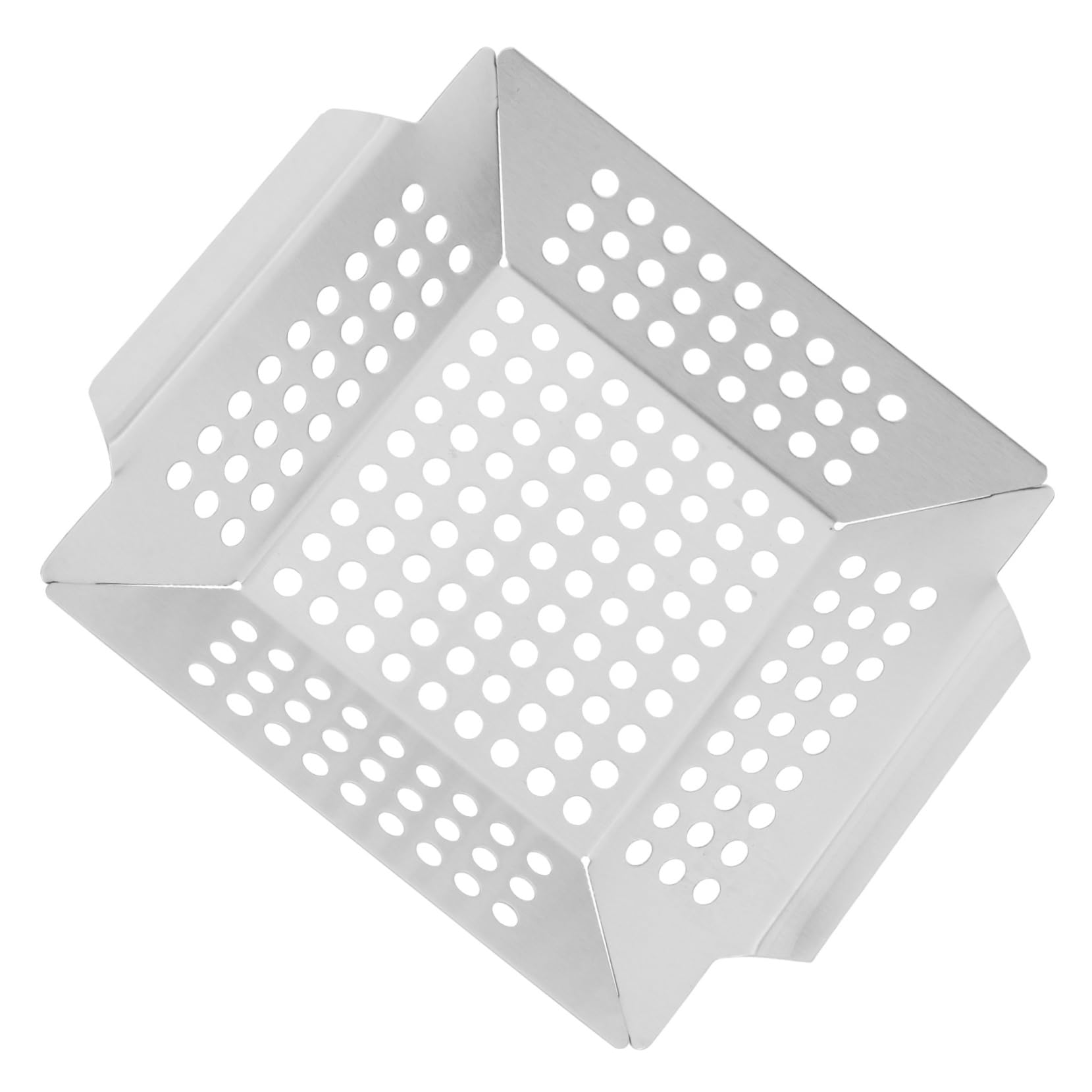 Sosoport Stainless Steel Square Grilling Basket Stainless Steel Grill Basket for Outdoor Cooking for Veggies Fish Shrimp and Chicken