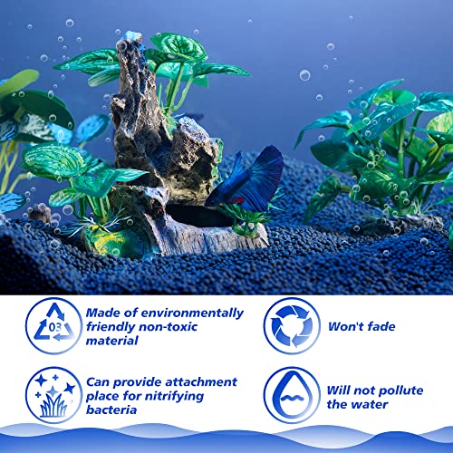 Image of Ameliade Aquarium Cave Decorations Fish Tank Artificial Silk Plants Ornaments Leaf Pad Hammock Hides Decor Small Fish Bowl Accessories Beta Toys (2PCS)
